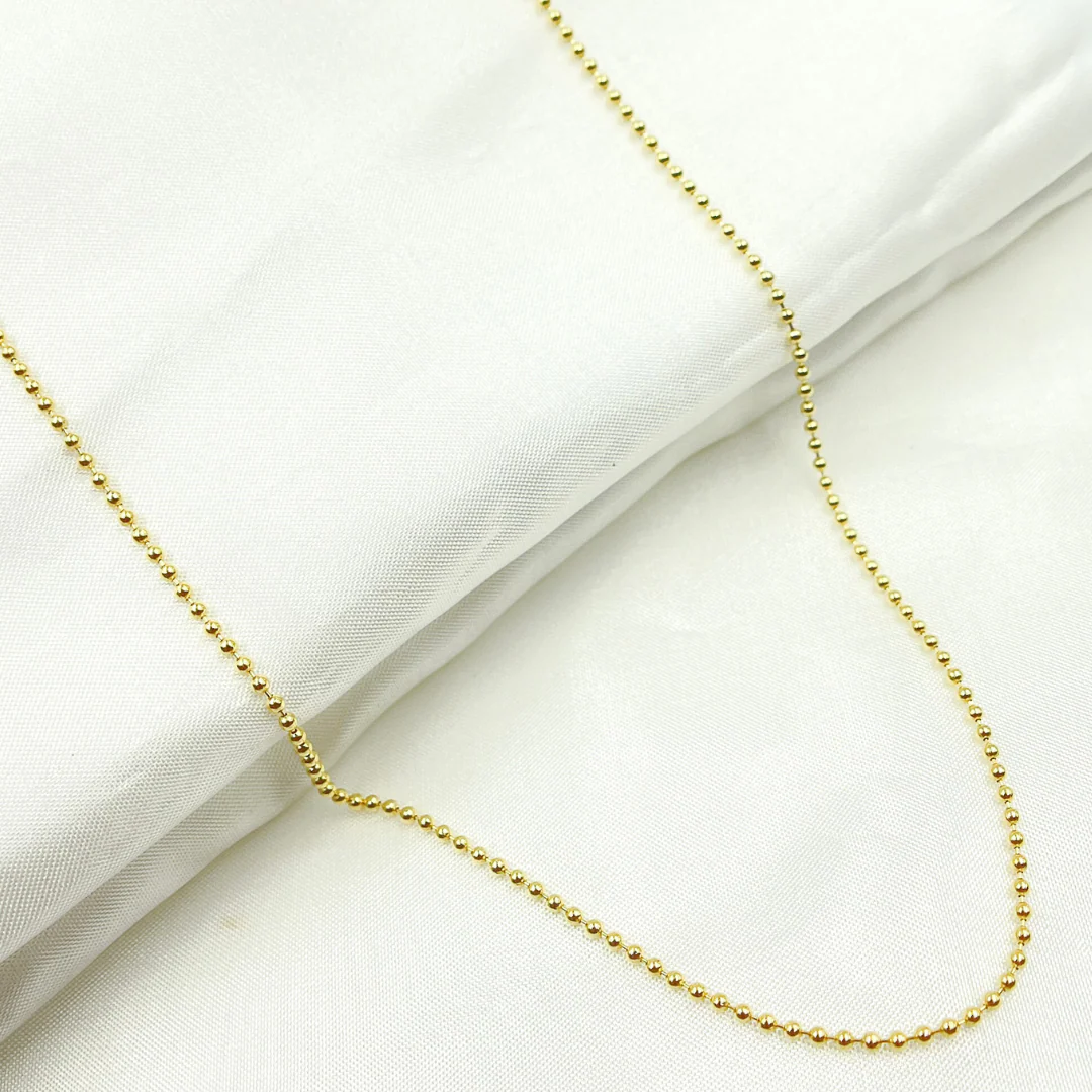 150CP. 14k Solid Yellow Gold Bead Chain