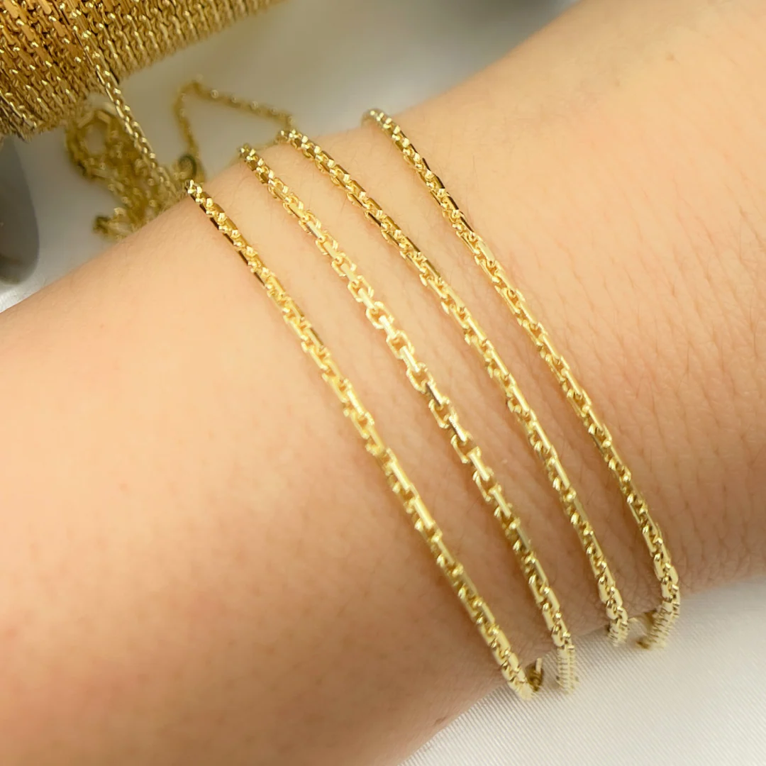 060R04CLH5byFt. 14k Solid Yellow Gold Box Link chain by Foot - Image 2