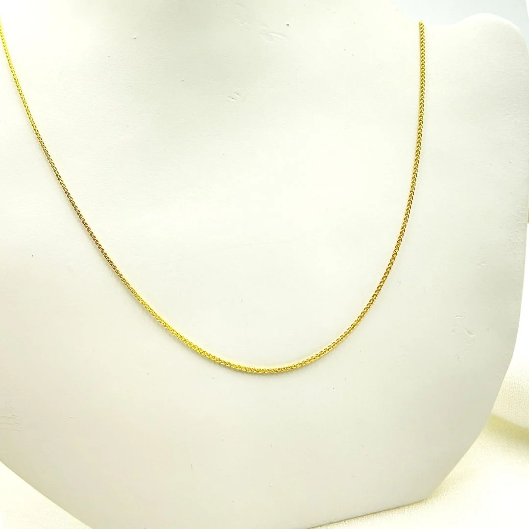 020SP2DT. 14K Solid Yellow Gold Wheat Chain - Image 4