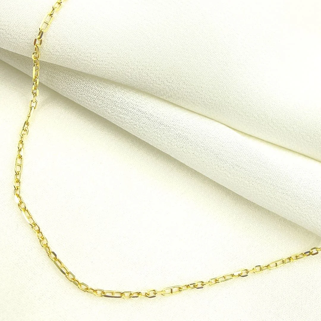050FA5P1T5. 14K Solid Gold Paperclip Marina Link Chain - Image 2