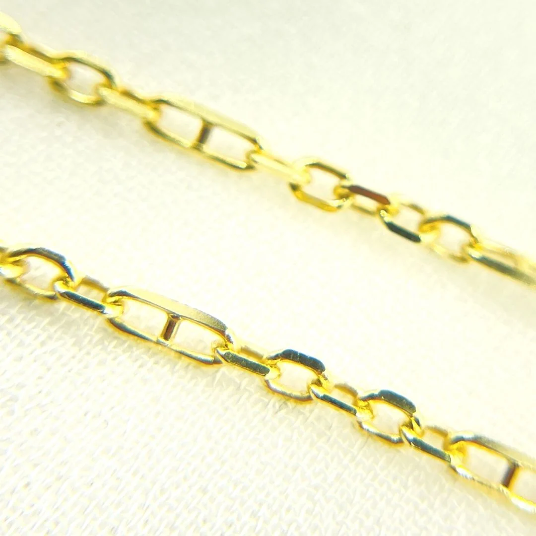 050FA5P1T5. 14K Solid Gold Paperclip Marina Link Chain - Image 3
