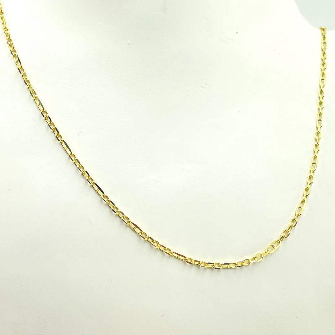 050FA5P1T5. 14K Solid Gold Paperclip Marina Link Chain - Image 4