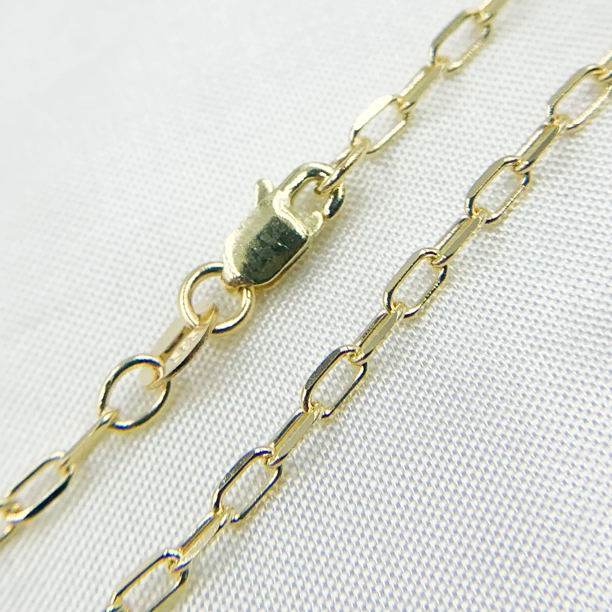 050FLCL2T5. 14K Solid Yellow Gold Diamond Cut Paperclip Necklace - Image 3