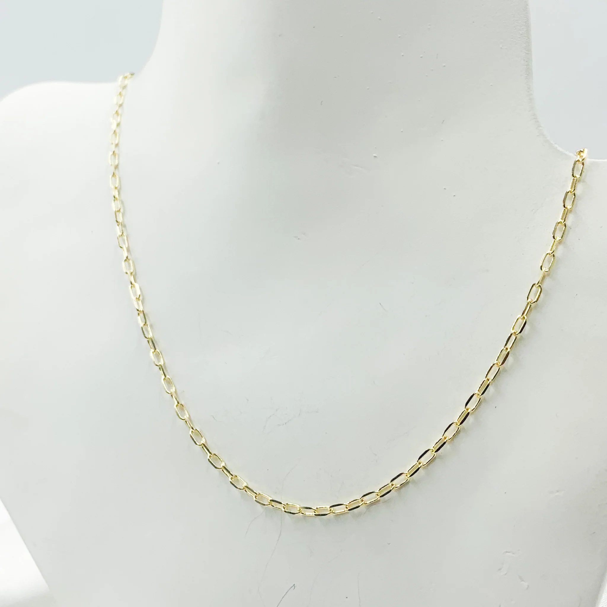 050FLCL2T5. 14K Solid Yellow Gold Diamond Cut Paperclip Necklace - Image 4
