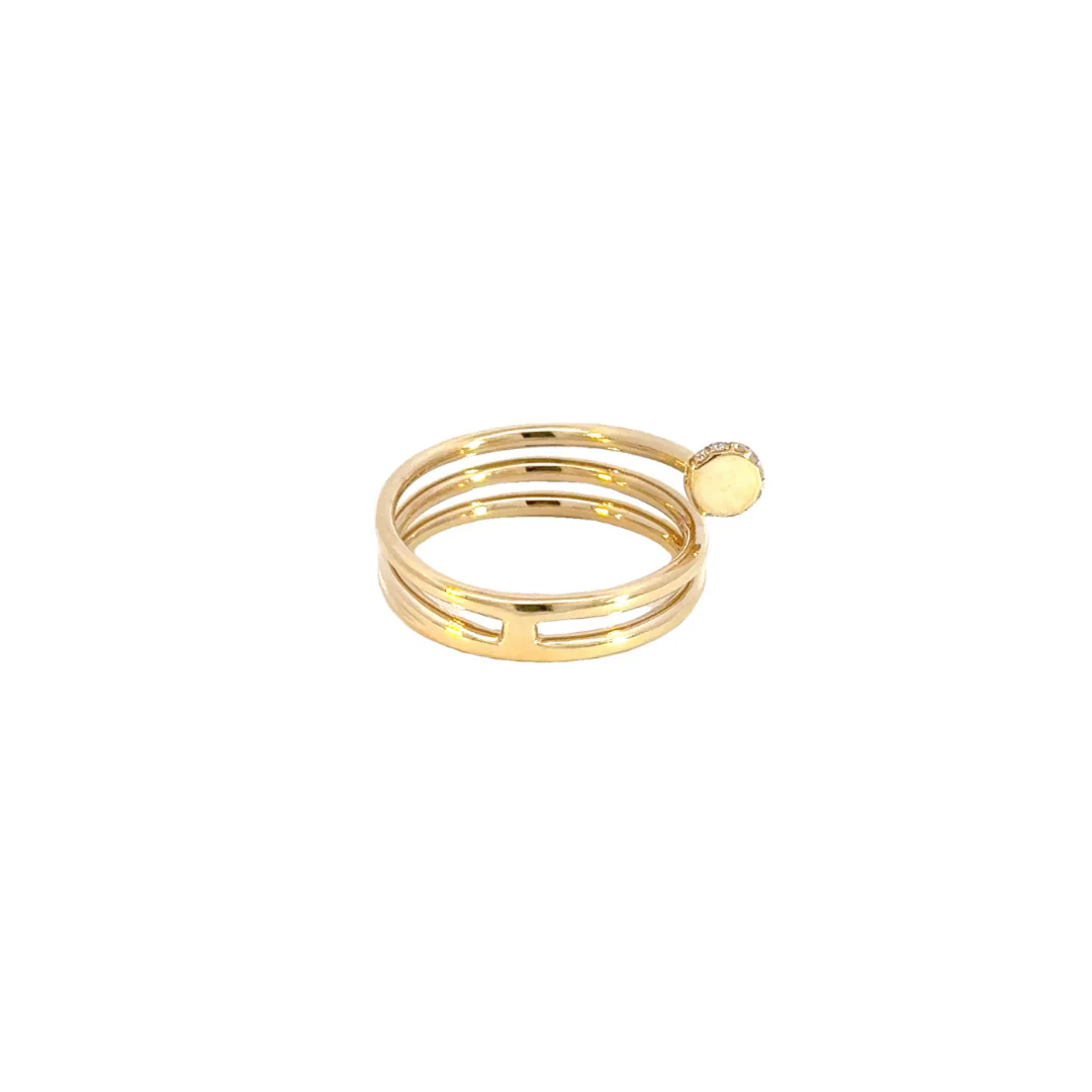 RFA18091. 14K Solid Yellow Gold Diamond Spiral Ring - Image 5