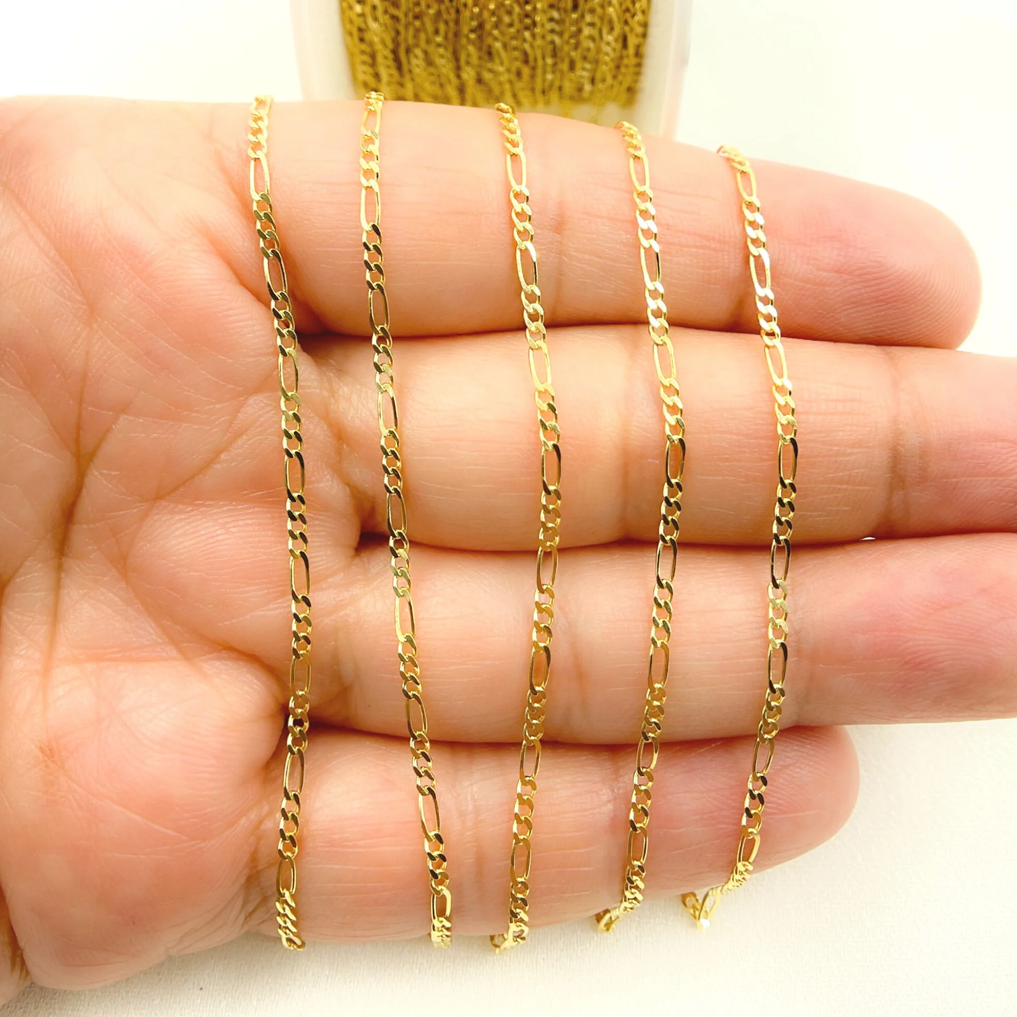 040GA3BGT2A8L001byFt. 14K Solid Yellow Gold Figaro Link Chain - Image 6