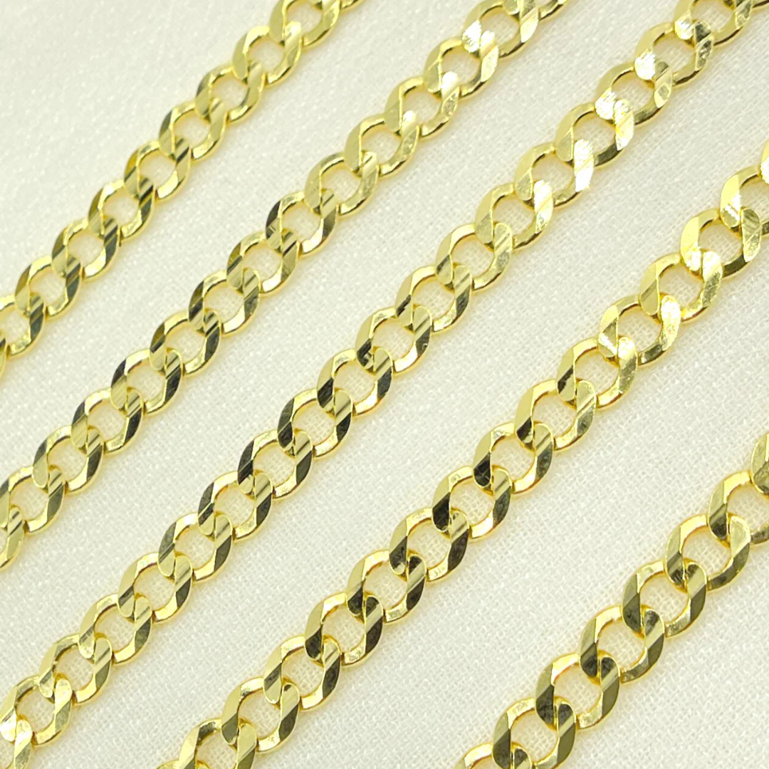 100R13FG1T2A9L001byFt. 14K Solid Yellow Gold Flat Curb Chain by Foot - Image 4