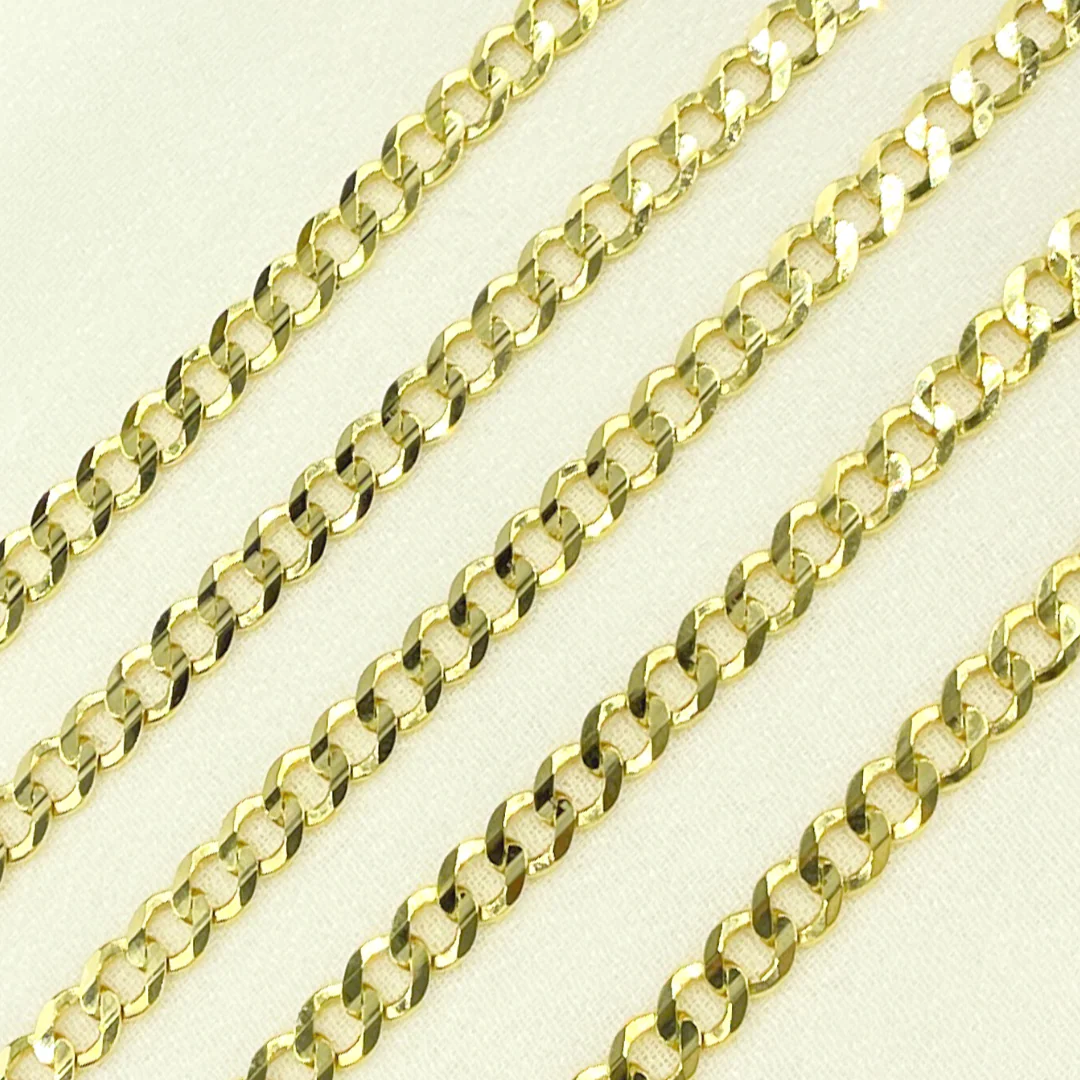 100R13FG1T2A9L001byFt. 14K Solid Yellow Gold Flat Curb Chain by Foot - Image 6