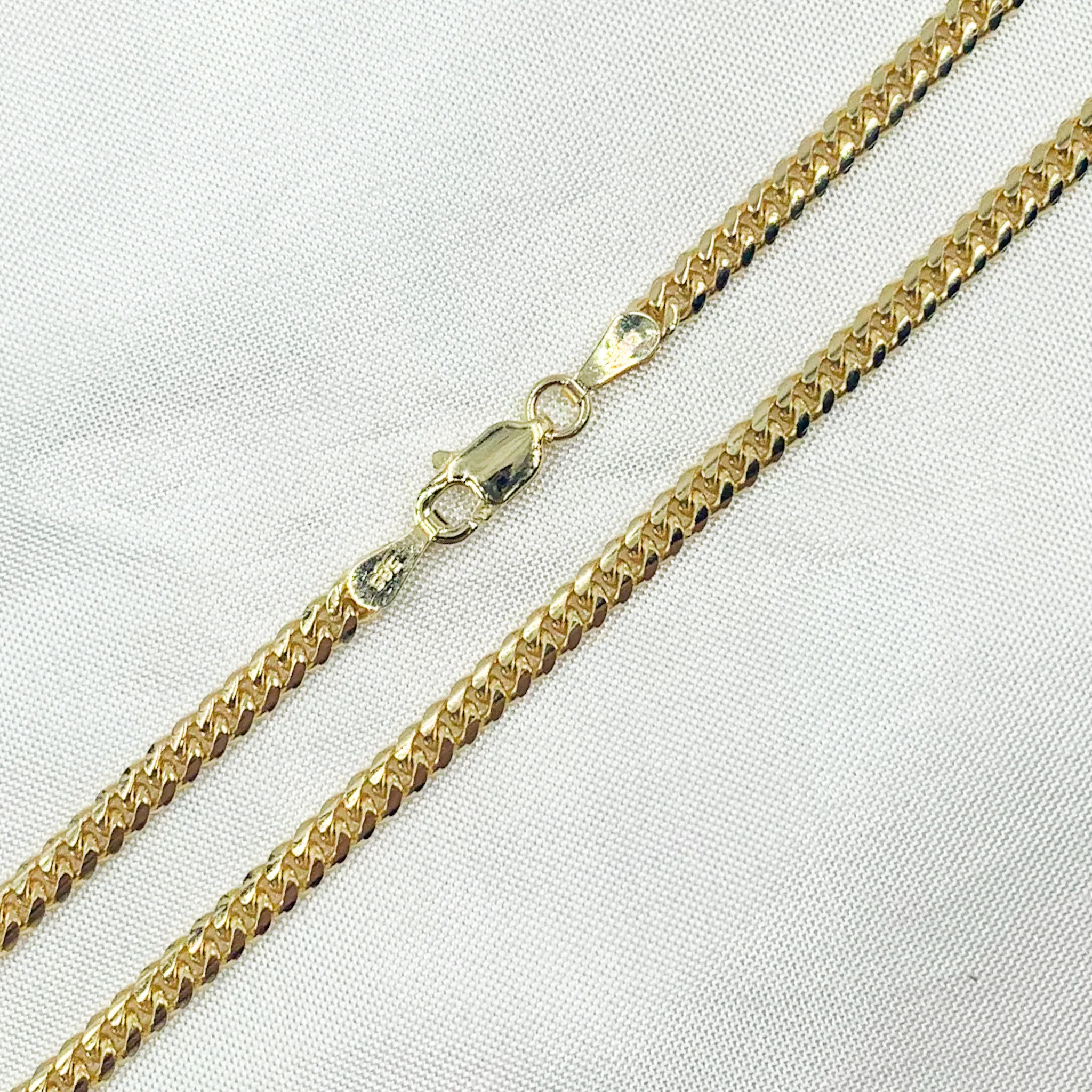080R04GGA3. 14K Solid Yellow Gold Flat Curb Necklace - Image 2