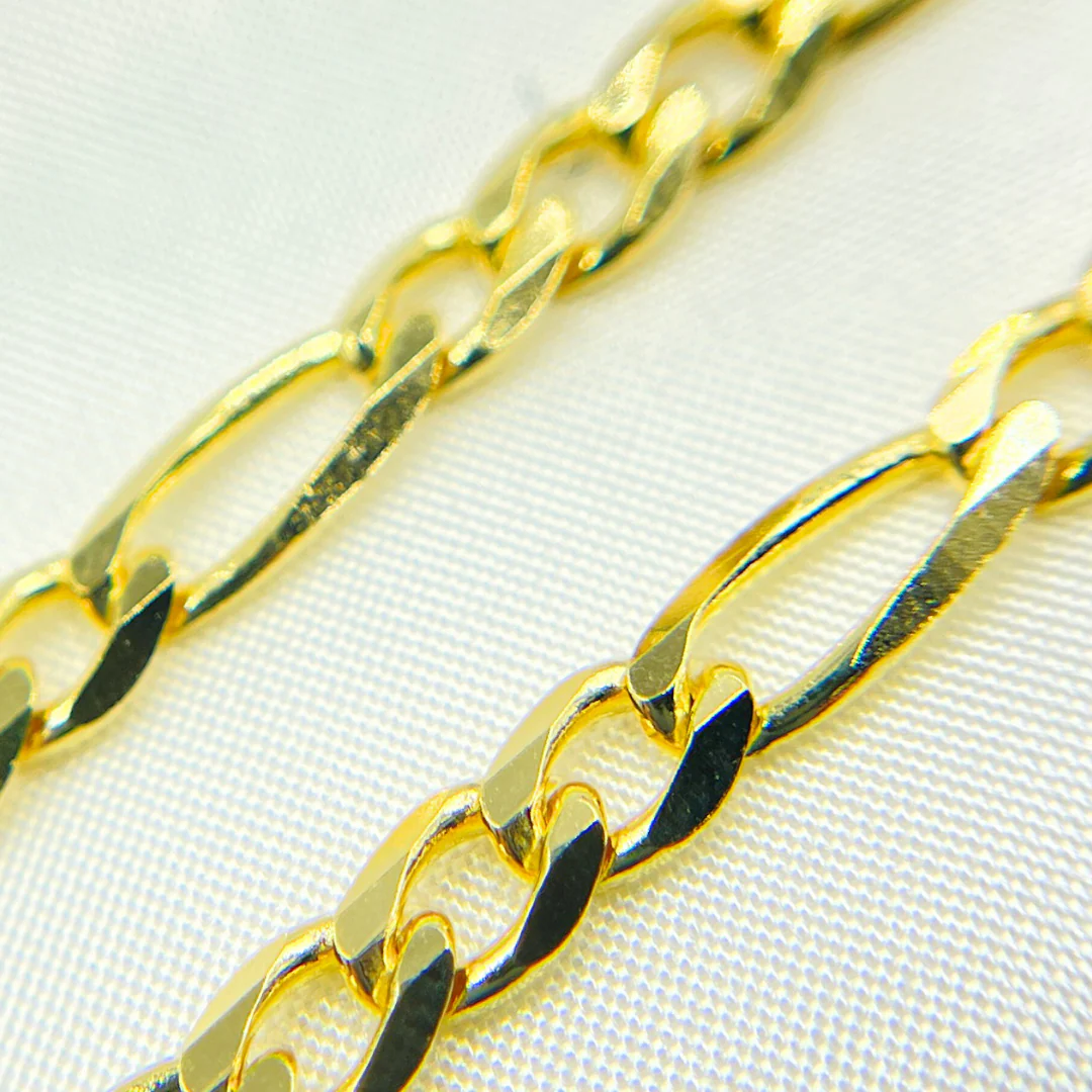 120GA3BGT2A8L001. 14k Solid Yellow Gold Flat Figaro Chain - Image 4