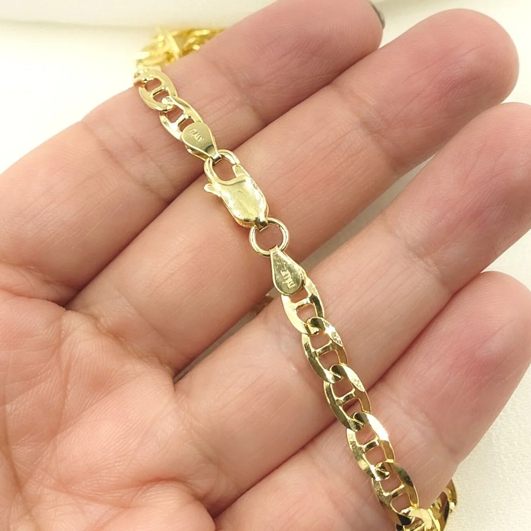 100FLP1FGT2A9L001. 14K Solid Gold Flat Marina Link Chain - Image 2