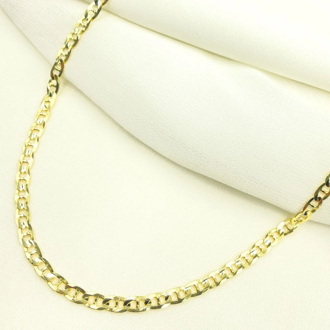 100FLP1FGT2A9L001. 14K Solid Gold Flat Marina Link Chain - Image 3