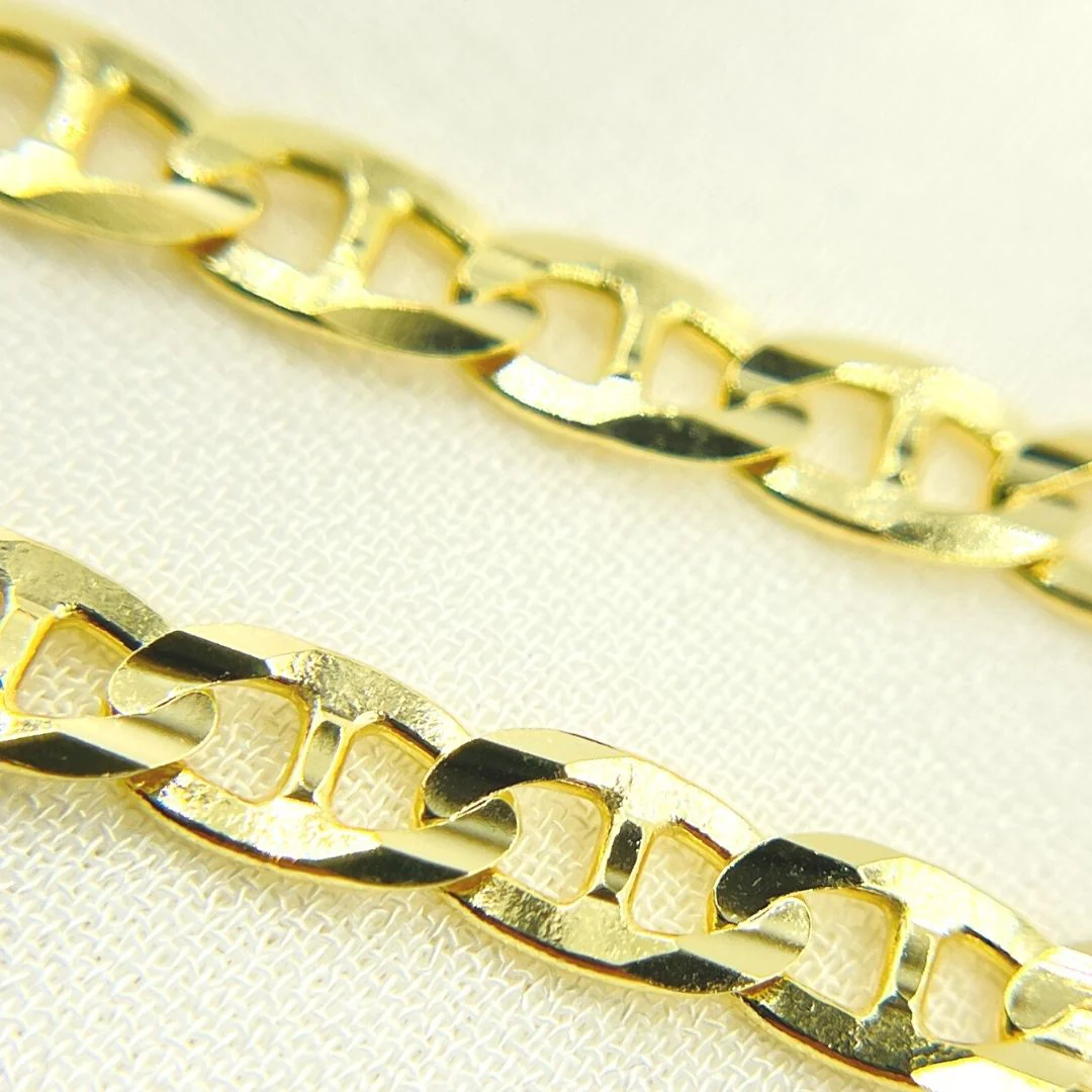 100FLP1FGT2A9L001. 14K Solid Gold Flat Marina Link Chain - Image 4