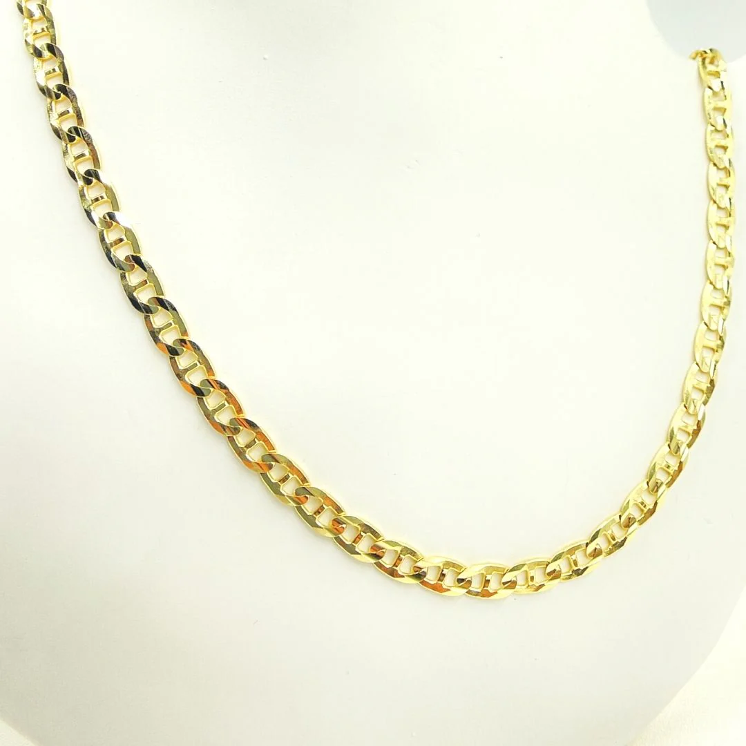 100FLP1FGT2A9L001. 14K Solid Gold Flat Marina Link Chain - Image 5