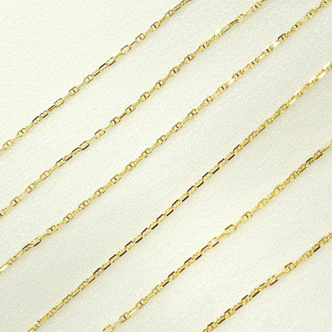 030FLP1T5byFt. 14K Solid Yellow Gold Flat Marina Link Chain - Image 4