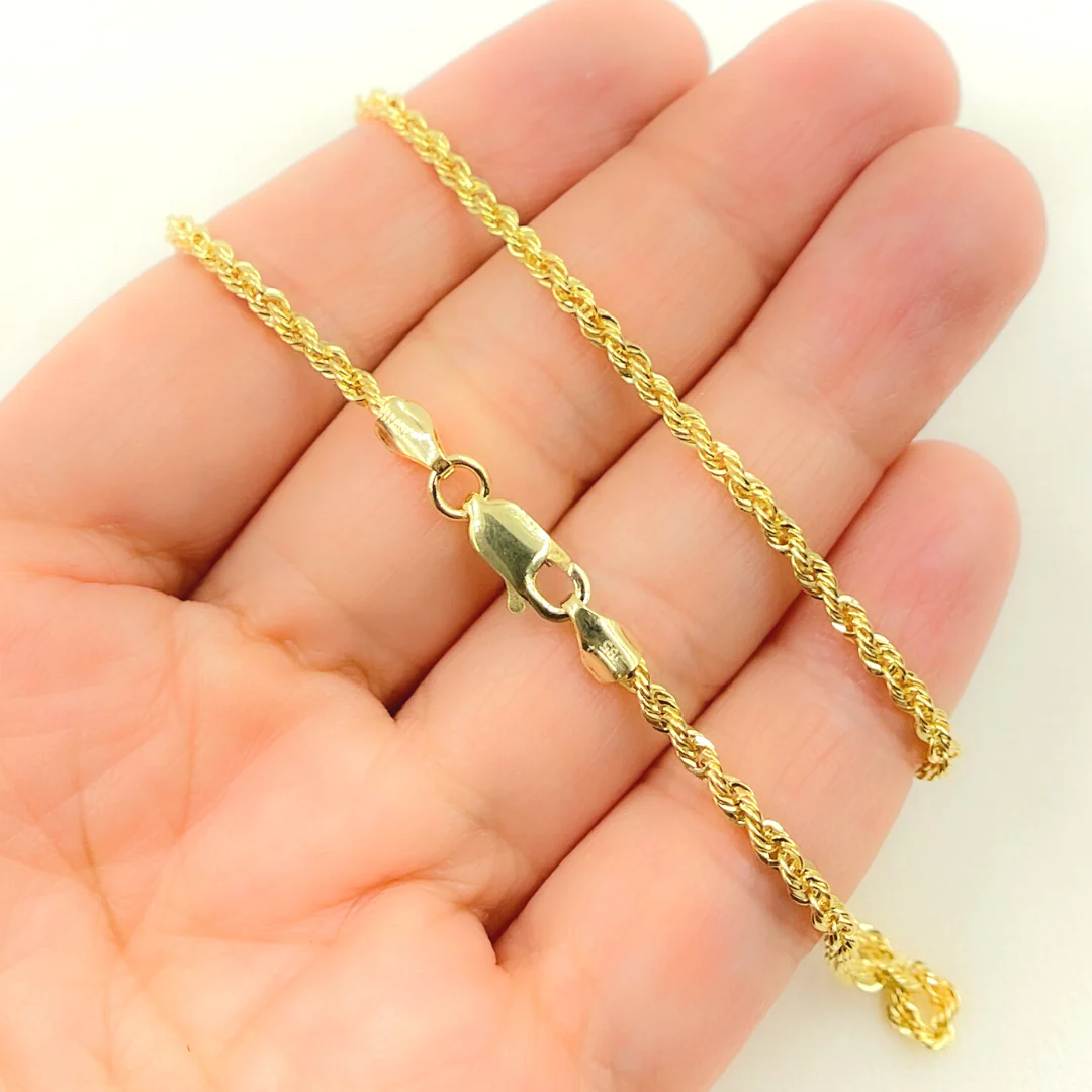 040CRDLG. 14K Solid Yellow Gold Rope Chain - Image 2