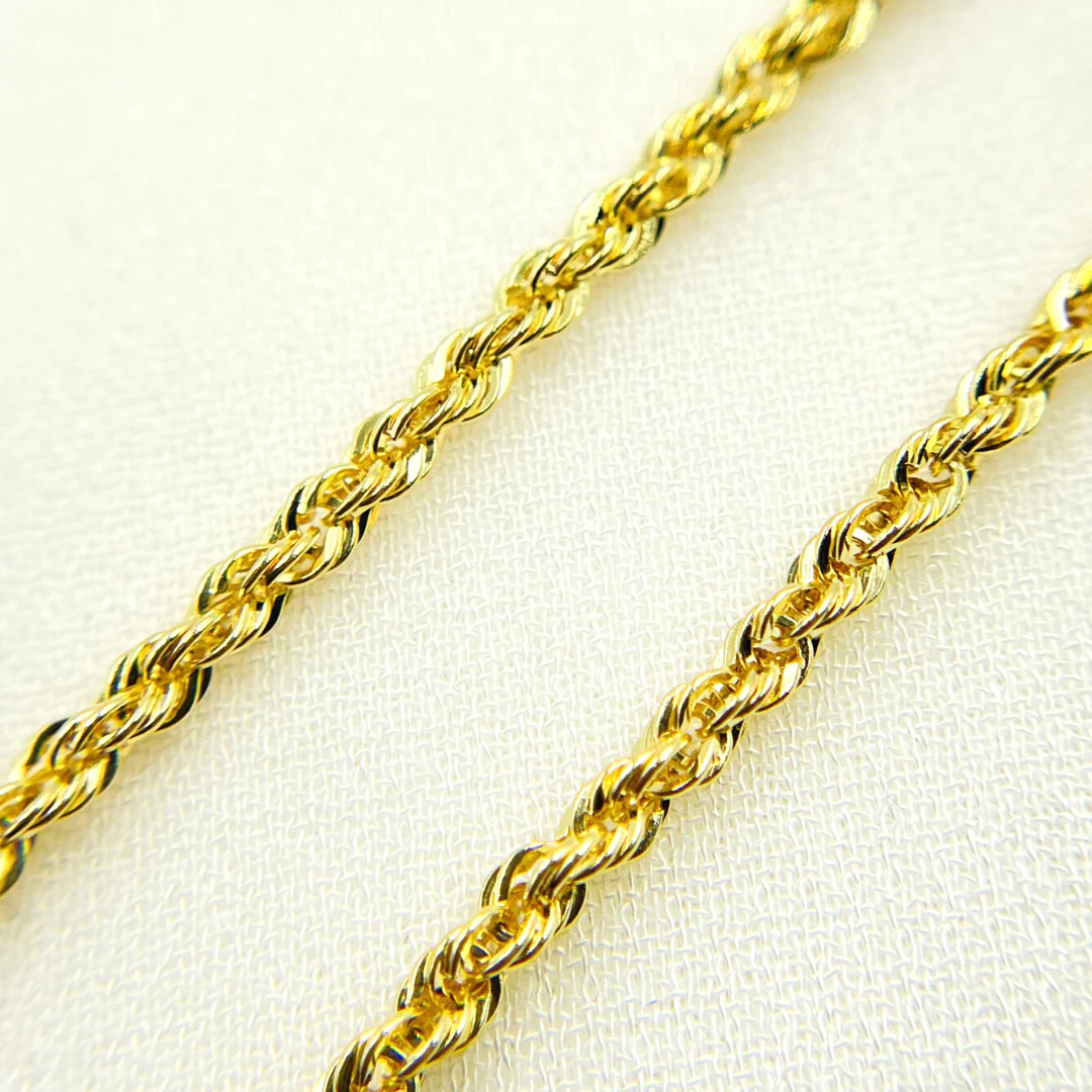 040CRDLG. 14K Solid Yellow Gold Rope Chain - Image 3