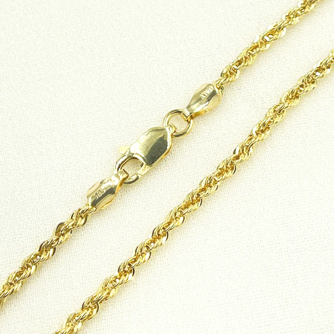 040CRDLG. 14K Solid Yellow Gold Rope Chain - Image 4