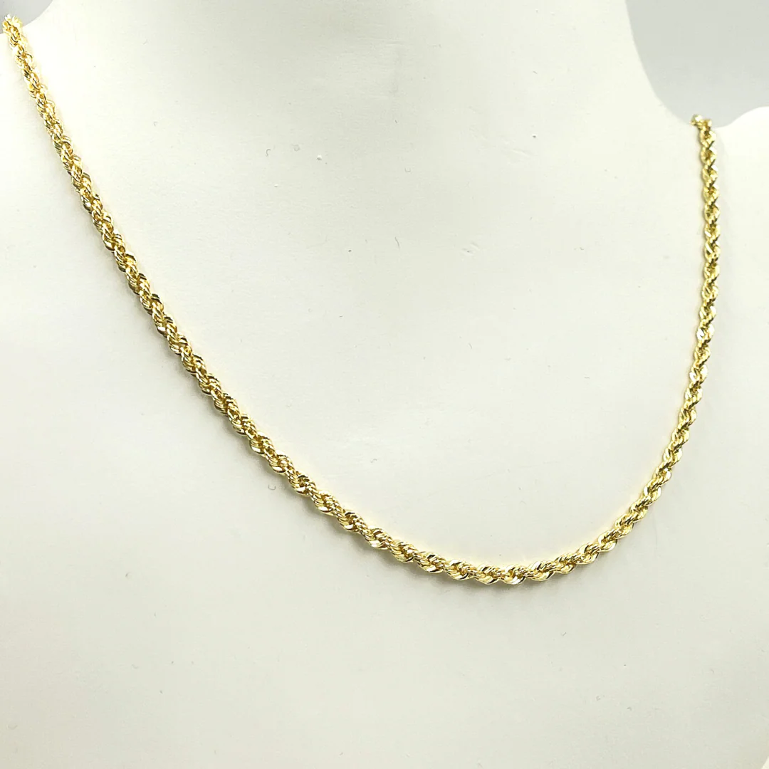 040CRDLG. 14K Solid Yellow Gold Rope Chain - Image 5