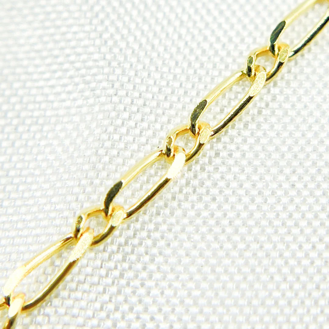 040GA1T2byFt. 14k Solid Yellow Gold Short & Long Link Chain by Foot - Image 5