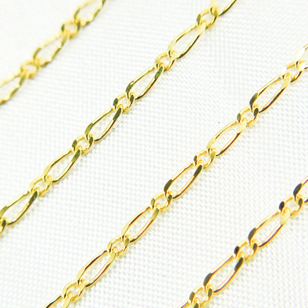 040GA1T2byFt. 14k Solid Yellow Gold Short & Long Link Chain by Foot - Image 6