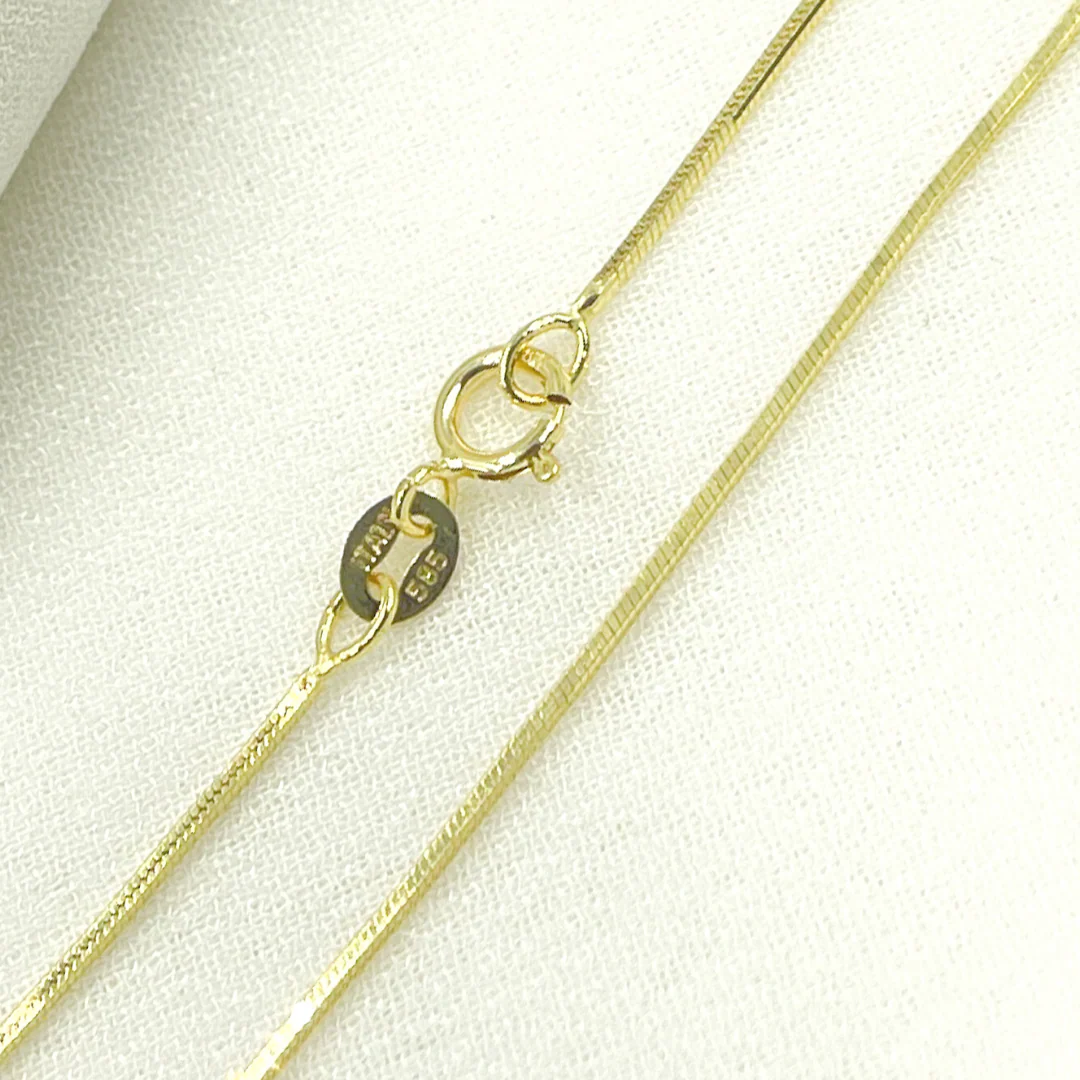 024G2CQT4P3. 14K Solid Yellow Gold Diamond Cut Box Necklace - Image 3
