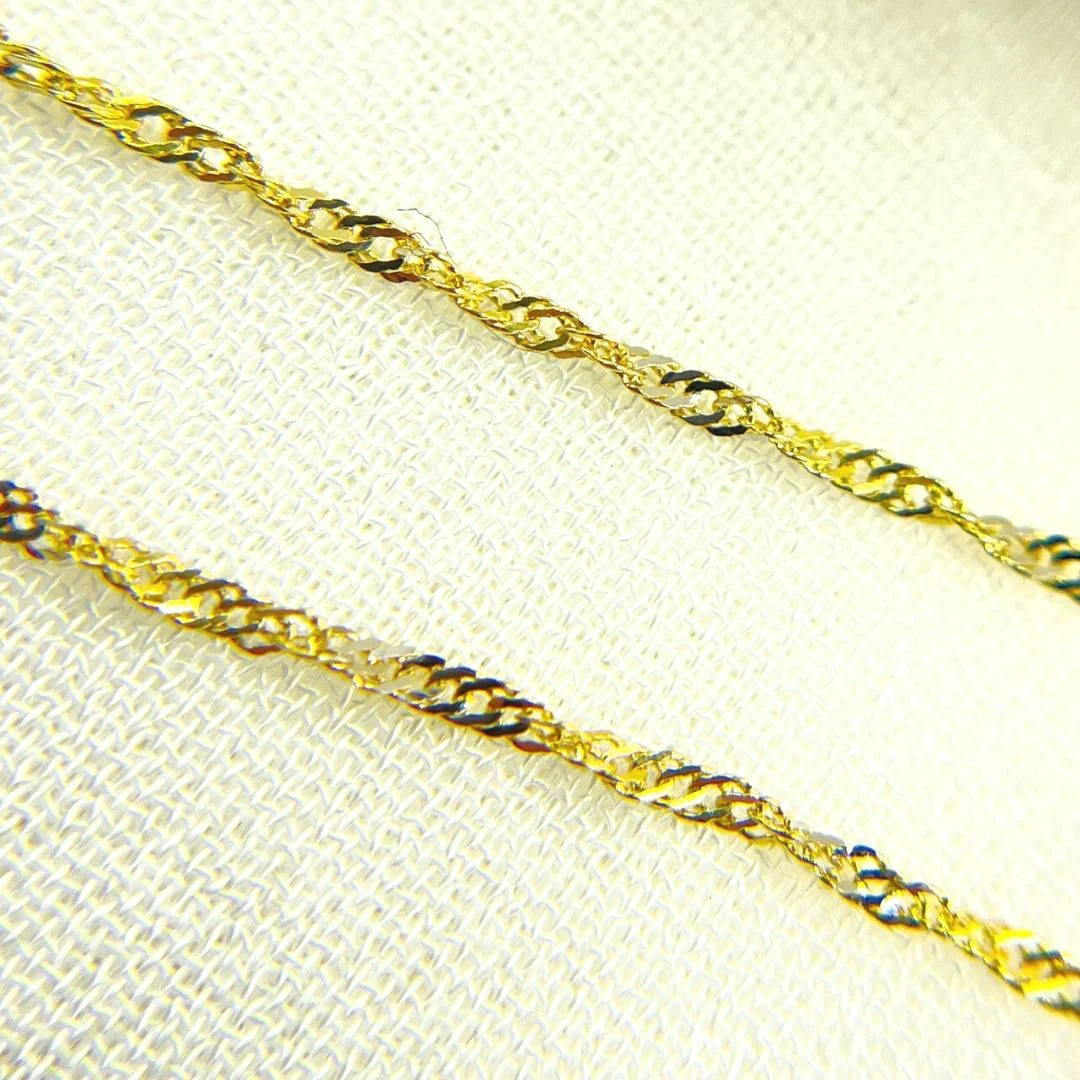 018G2S2CLMSIA0BDB. 14K Solid Two Tone Gold Singapore Chain - Image 4