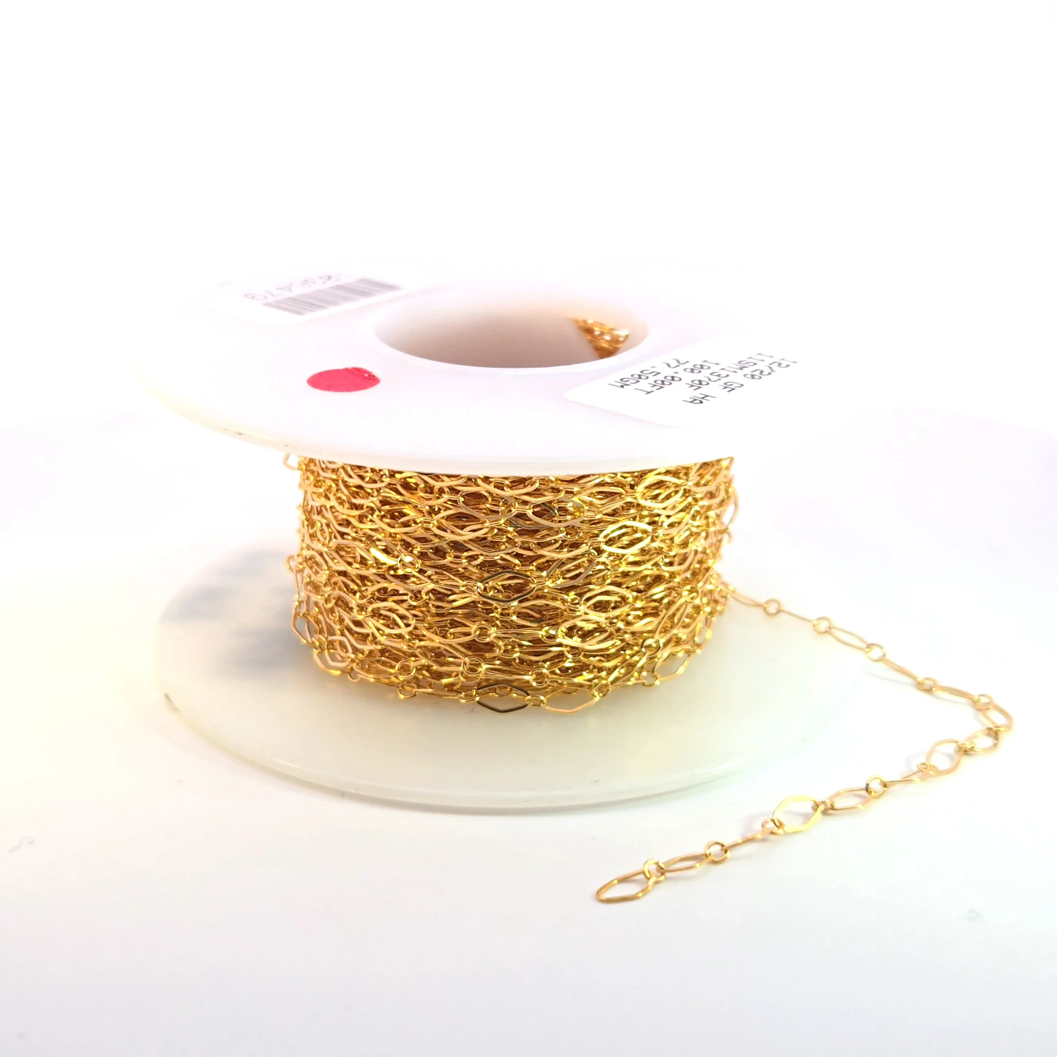 1370FGF. 14K Yellow Gold Filled Flat Diamond and Round Link Chain - Image 6
