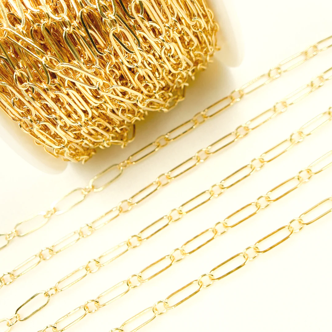 281FGF. 14K Yellow Gold Filled Flat Oval Link & Round Links Chain - Image 6