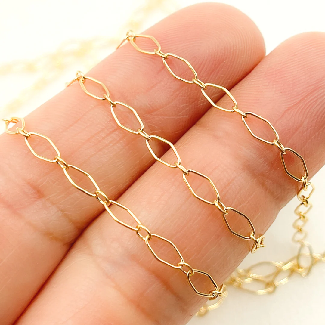 1370GF. 14K Yellow Gold Filled Smooth Diamond and Round Link Chain