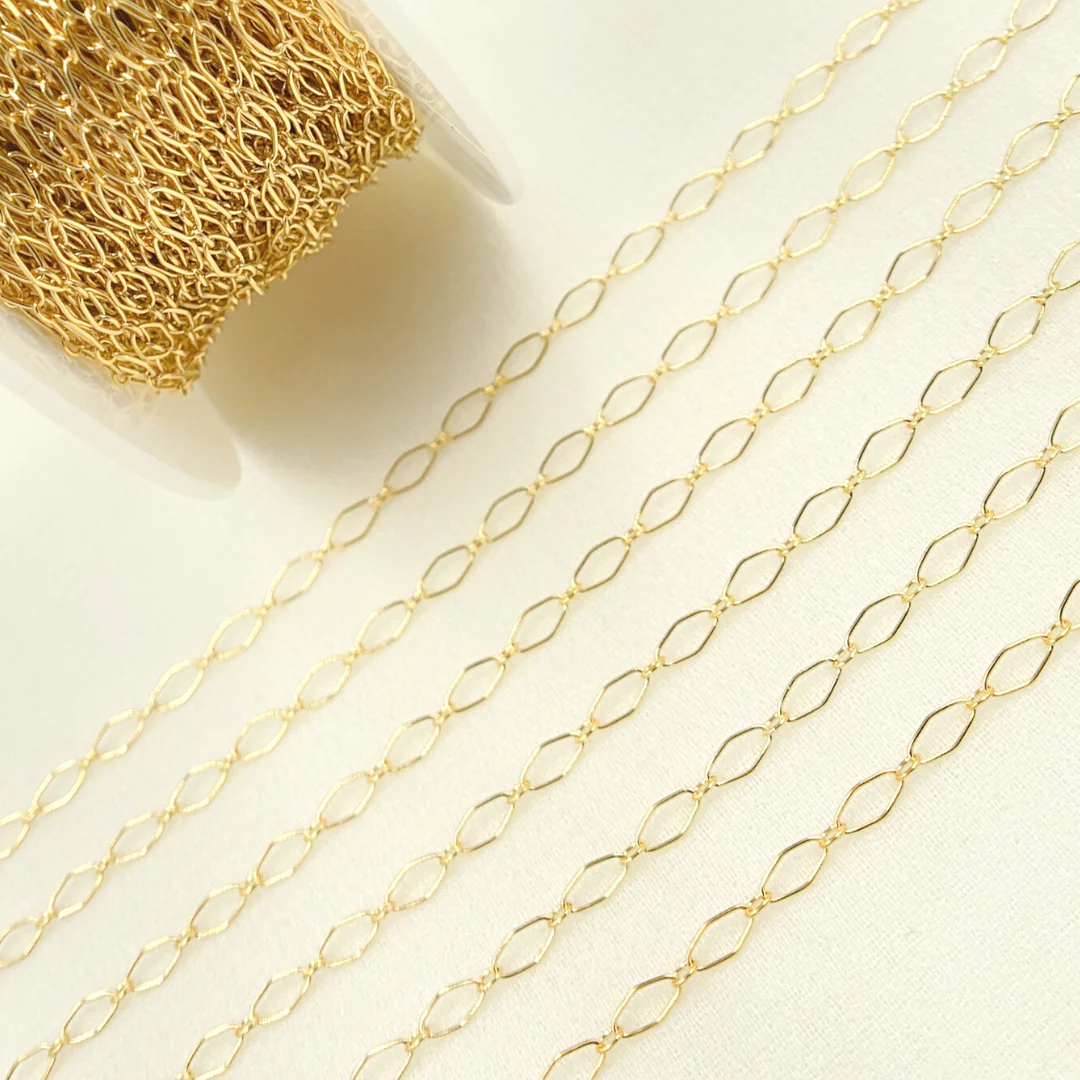 1370GF. 14K Yellow Gold Filled Smooth Diamond and Round Link Chain - Image 5