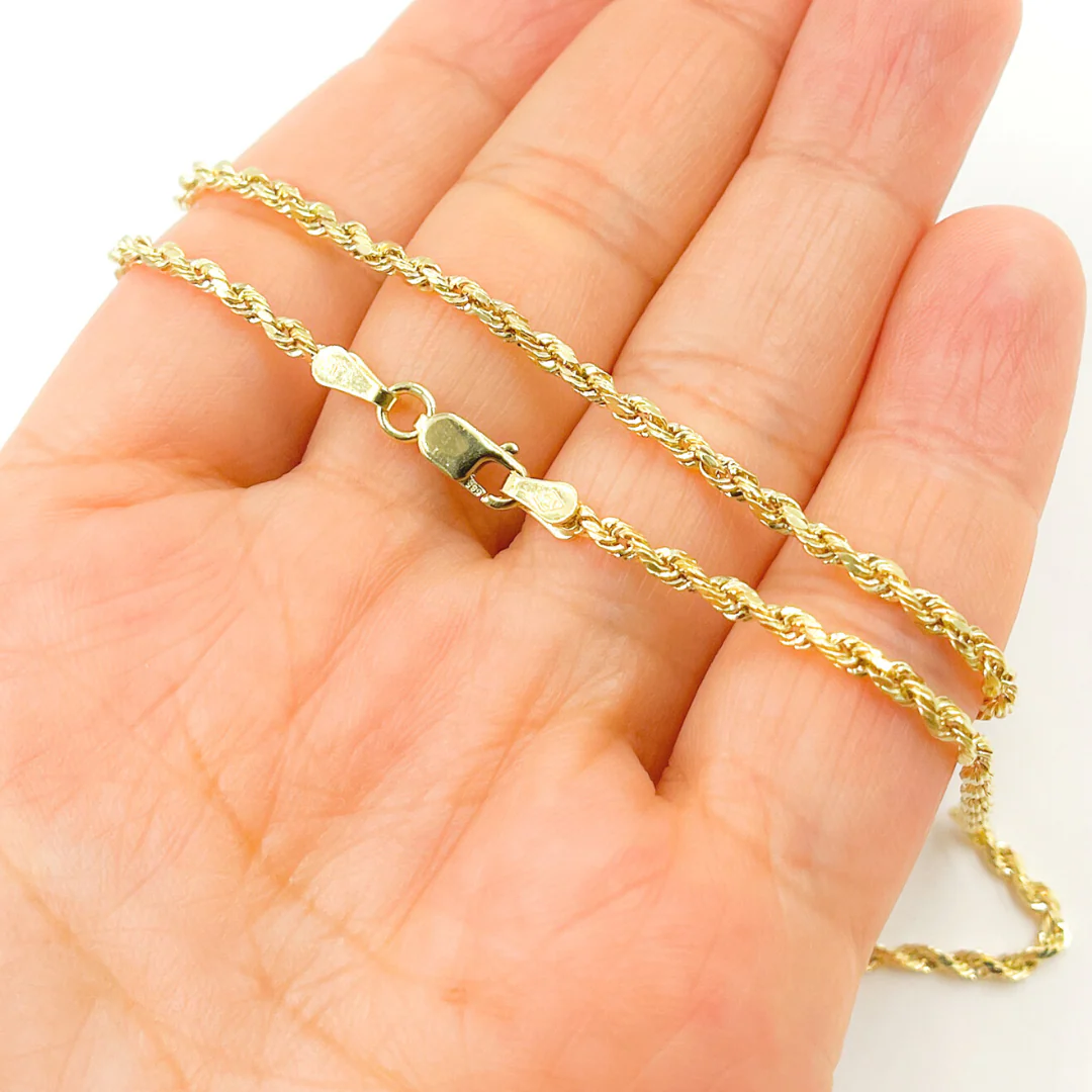 14K30. 14K Solid Gold Rope Necklace - Image 2