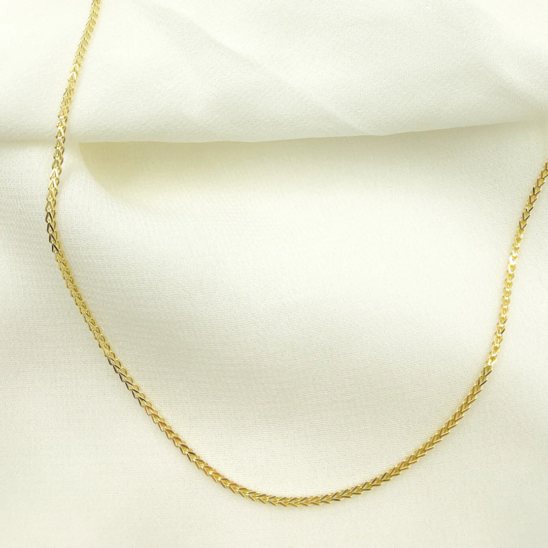 14K47. 14K Solid Gold Wheat Necklace
