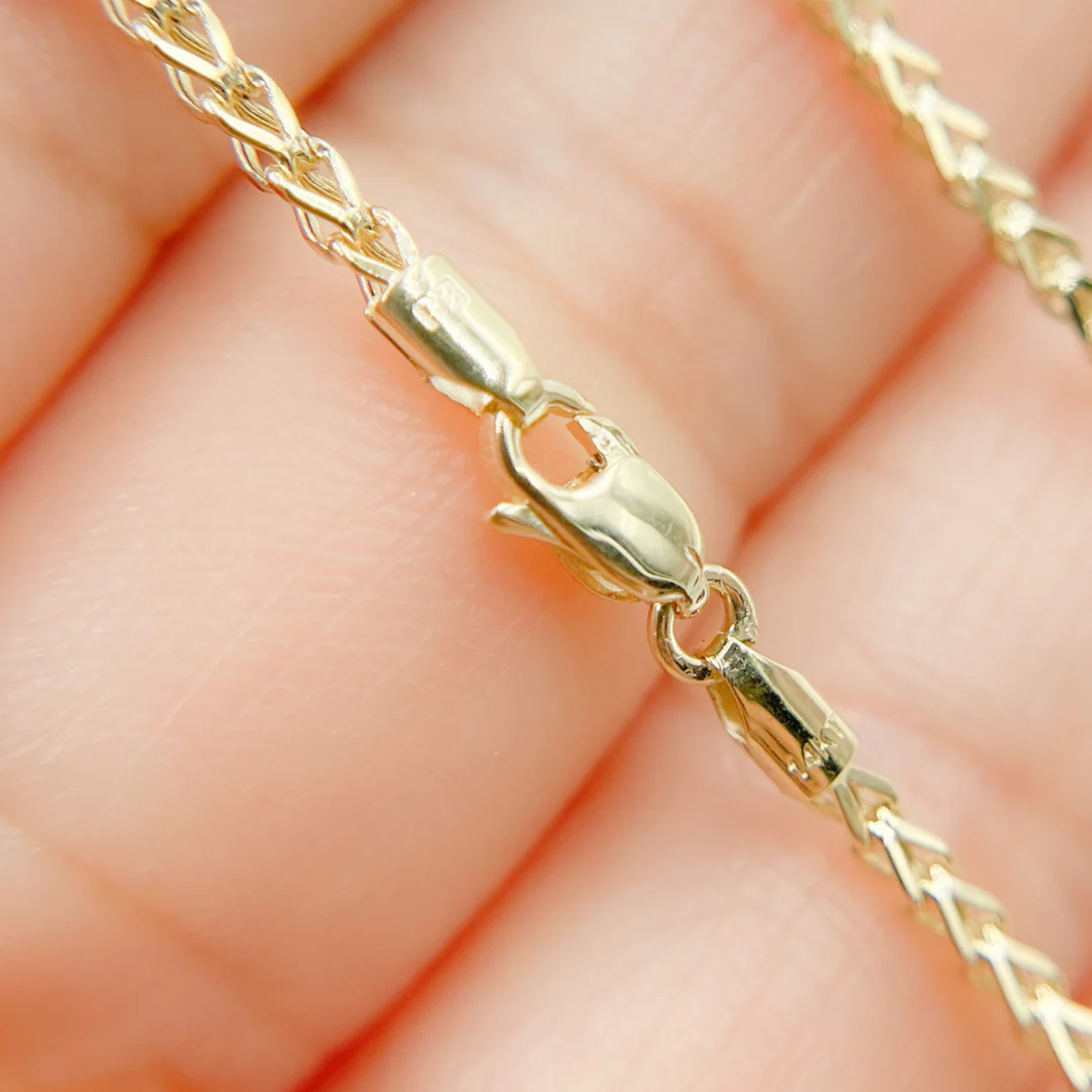 14K47. 14K Solid Gold Wheat Necklace - Image 4