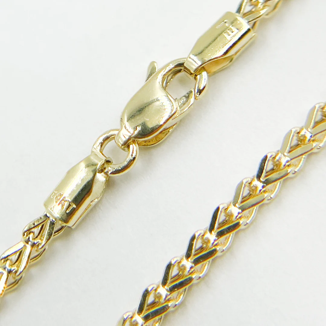 14K47. 14K Solid Gold Wheat Necklace - Image 5