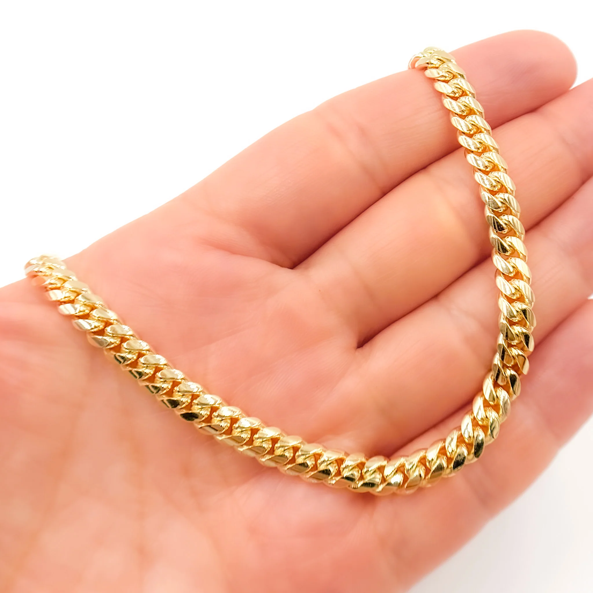 150R04GGA3. 14K Solid Yellow Gold Flat Curb Link Necklace