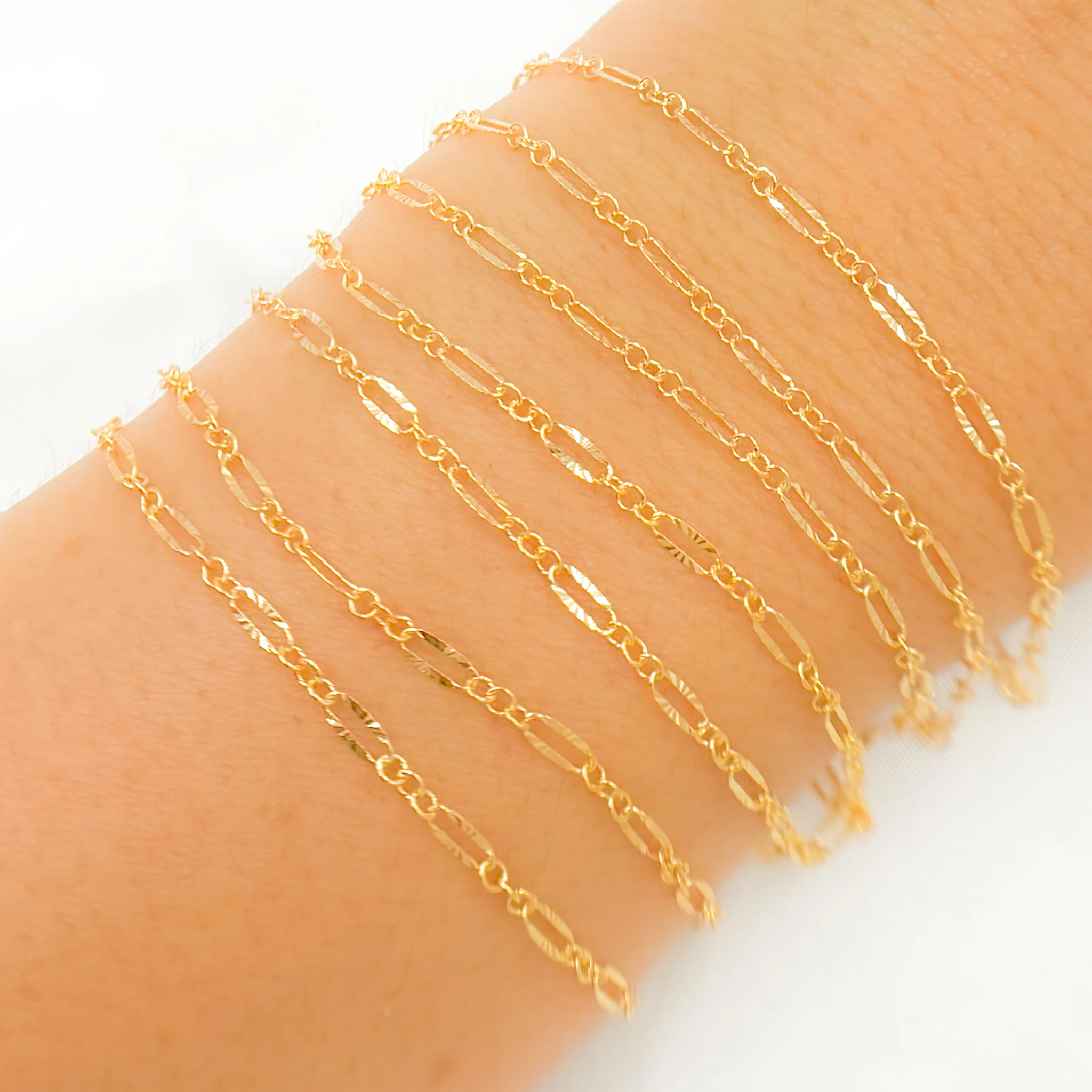 163SBGF. 14K Gold Filled Diamond Cut Oval Link Chain - Image 2