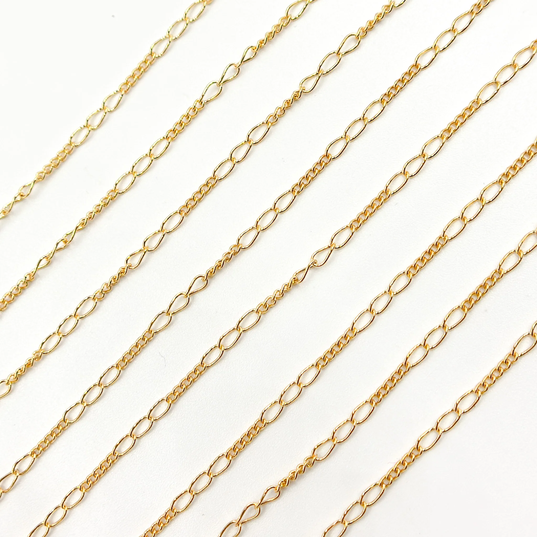 1653CGF. 14k Gold Filled 3 Long and 5 Short Link Chain - Image 2