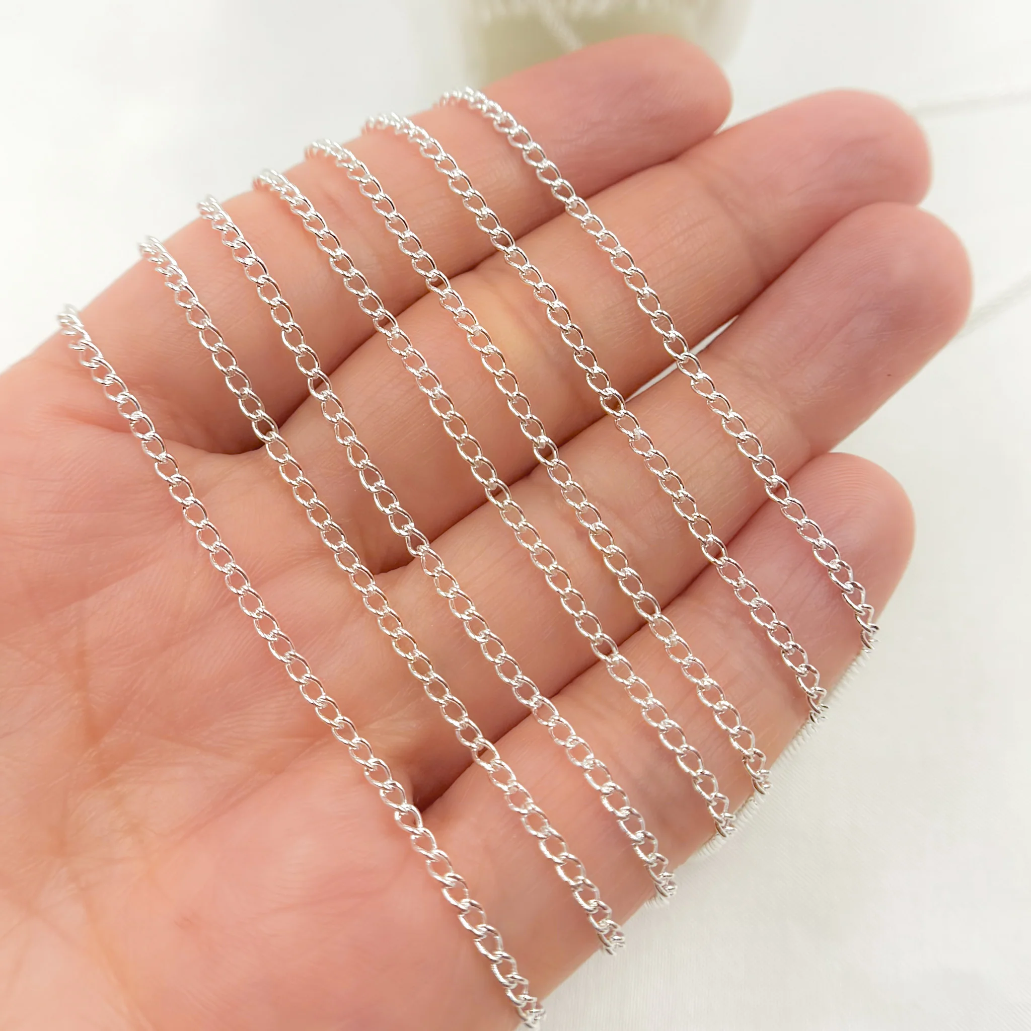 1813CSS. Sterling Silver Curb Cable Chain - Image 3