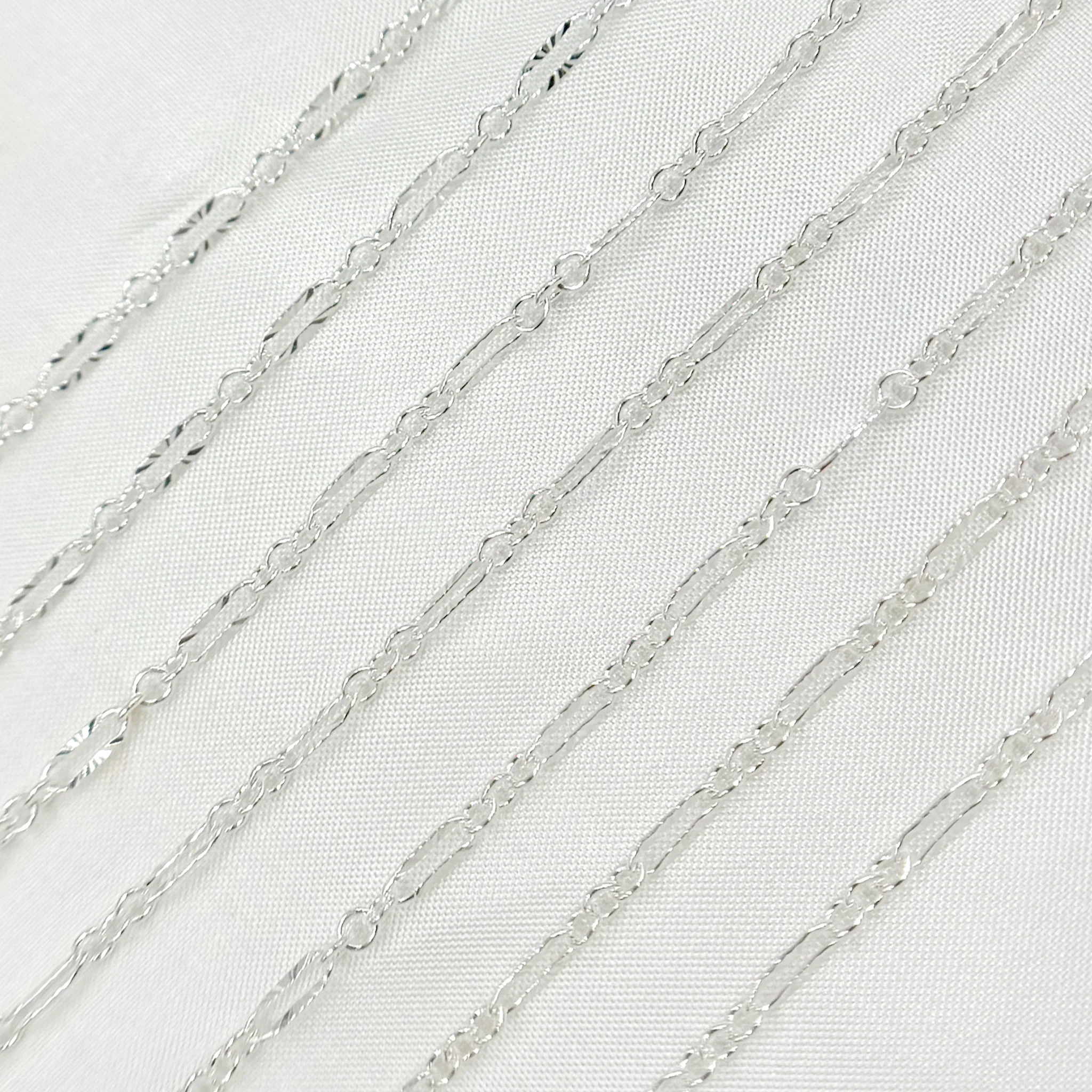 193SBSS. Sterling Silver Diamond Cut Marina Link Chain - Image 5