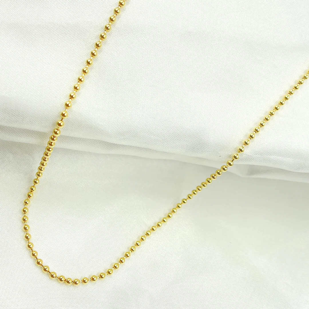 200CP. 14k Solid Yellow Gold Bead Chain