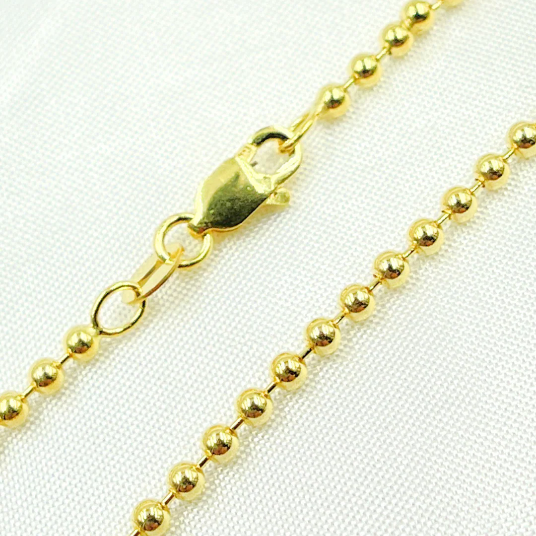 200CP. 14k Solid Yellow Gold Bead Chain - Image 4