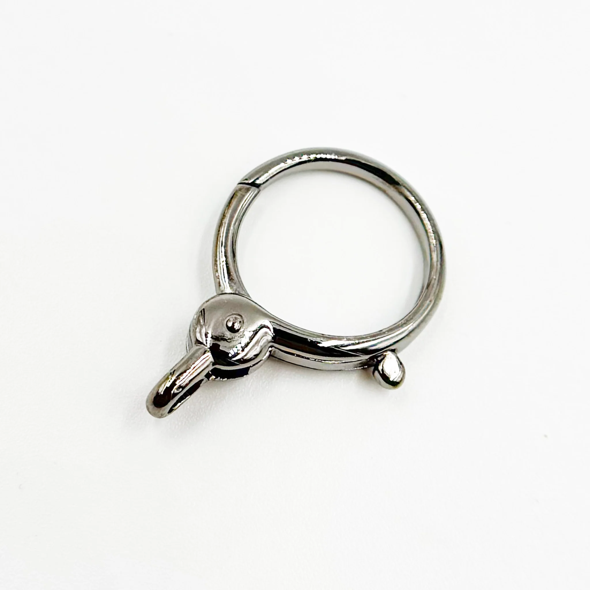 239BR. 23MM Black Rhodium Sterling Silver Round Trigger Clasp