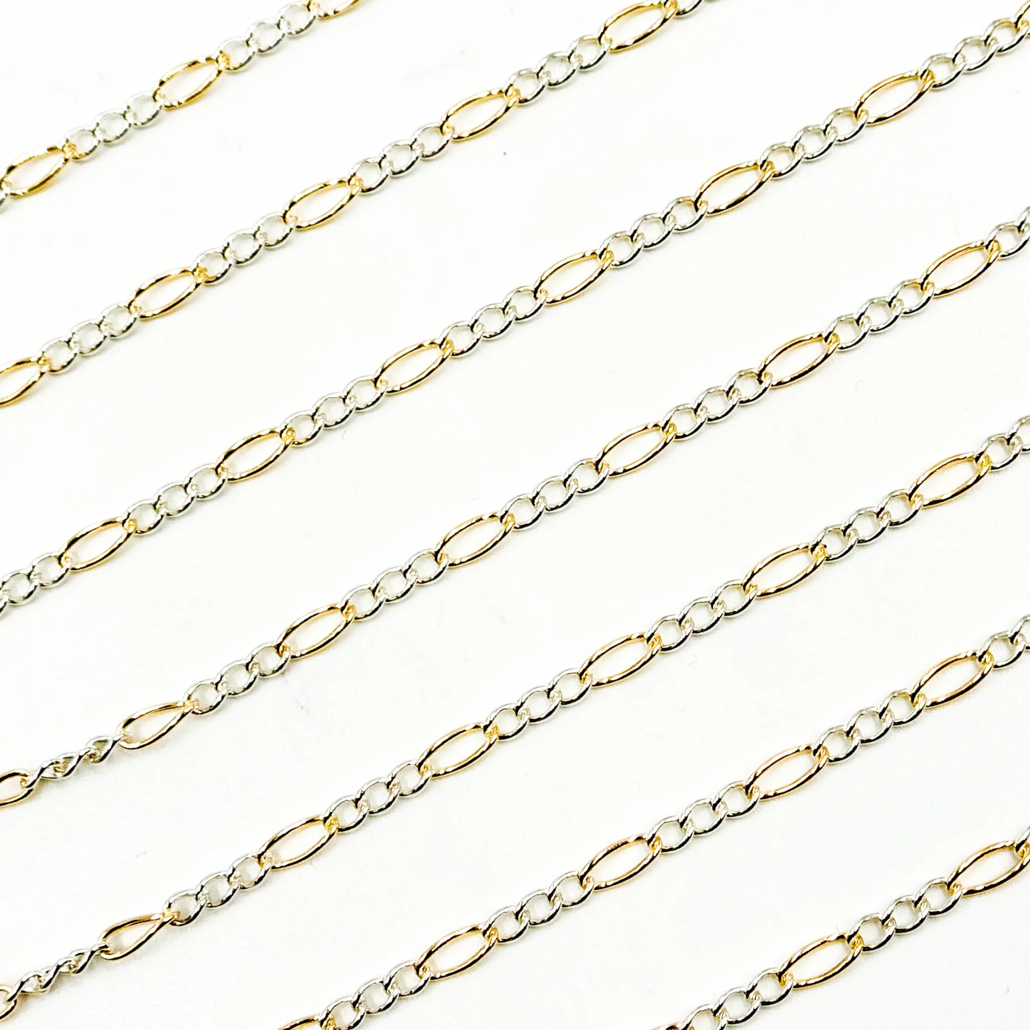 2431CTT. Gold Filled and Sterling Silver Figaro Style Chain - Image 3