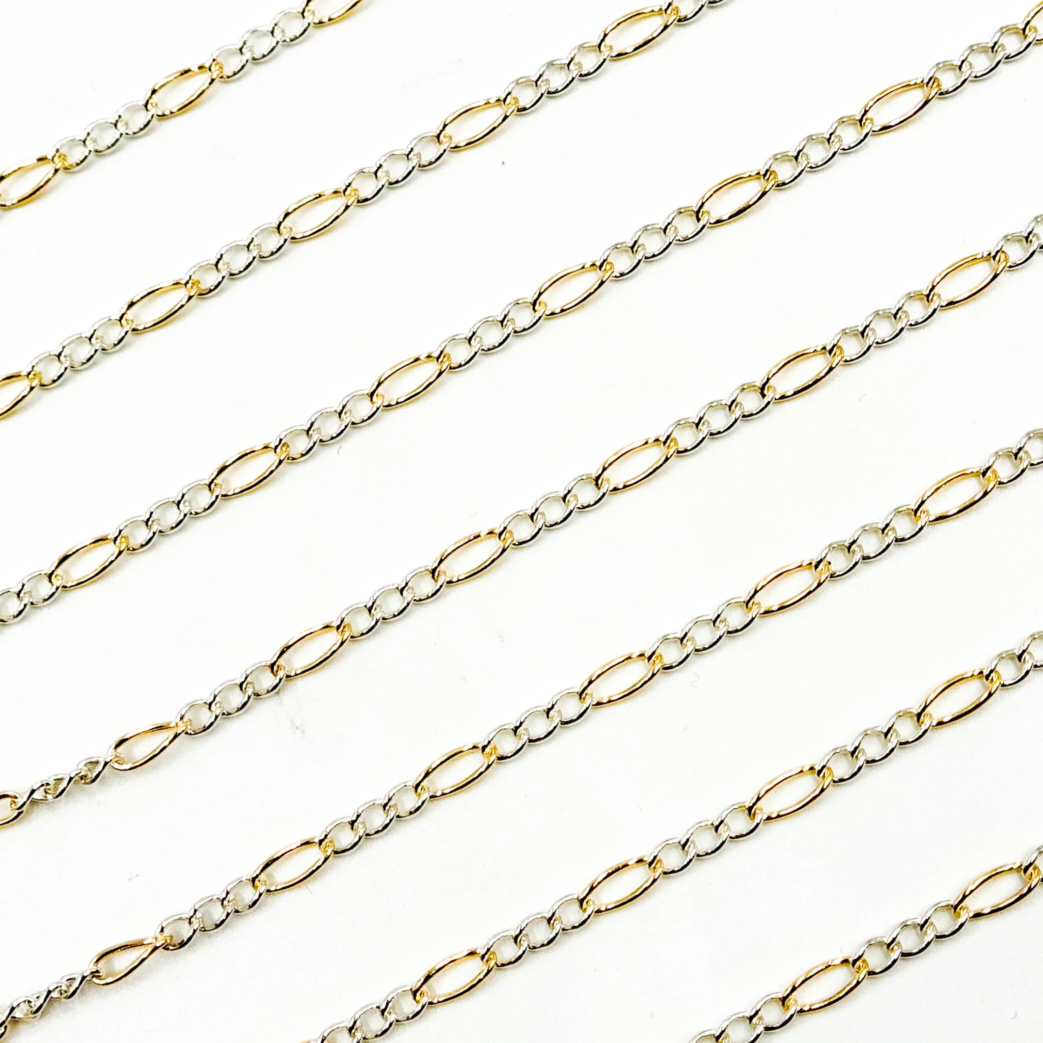 2431CTT. Gold Filled and Sterling Silver Figaro Style Chain - Image 6