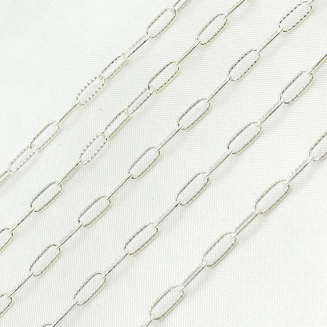 2505LSS. Sterling Silver Hammered Paperclip Link Chain - Image 2