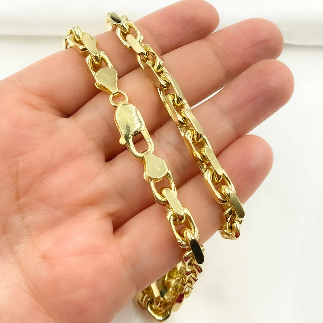 250R04CLH4. 14k Solid Gold Diamond Cut Box Chain - Image 3