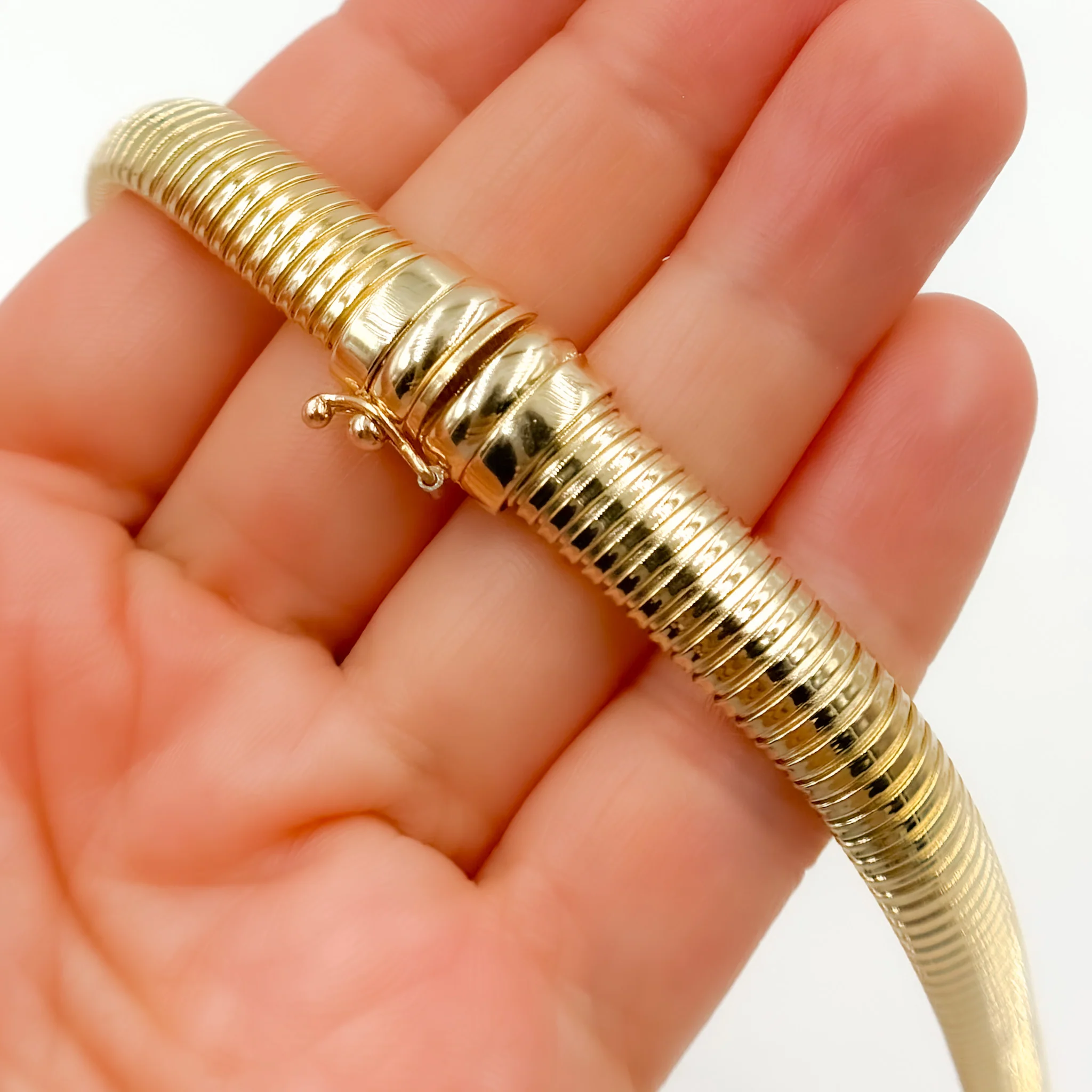 268/018. 14K Solid Gold Snake Necklace - Image 2