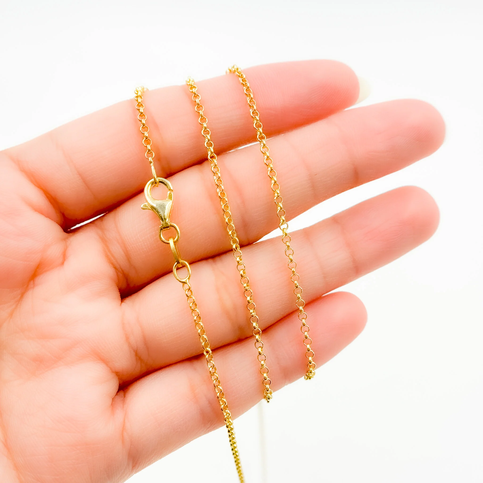 28Necklace. Gold Pated Sterling Silver Rolo Necklace - Image 4
