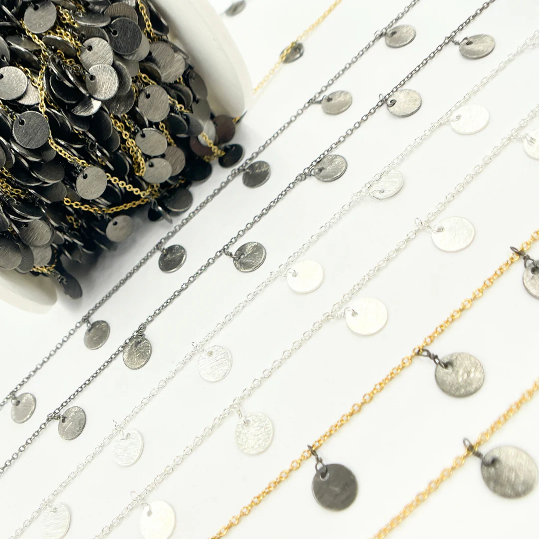 301D. Sterling Silver Disc Dangle Wire Chain - Image 6